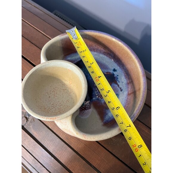 Bruce Larrabee Pottery Small Chip & Dip Platter Glaze Art Pottery Signed‎ - Picture 4 of 9